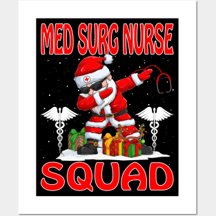 Christmas Med Surg Nurse Squad Reindeer Pajama Dabing Santa Posters and Art